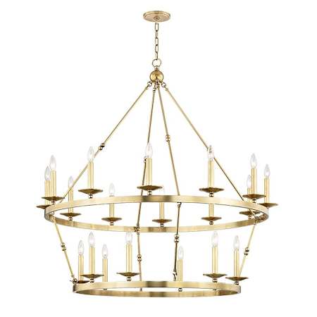 Hudson Valley Lighting Allendale 20 Light 47" Wide Two-Tier Candle Chandelier Aged Brass