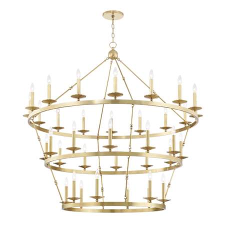 Hudson Valley Lighting Allendale 36 Light 58" Wide Taper Candle Chandelier Aged Brass