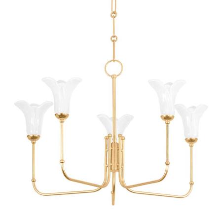 Hudson Valley Lighting Montclair 5 Light 30" Wide Chandelier Vintage Gold Leaf