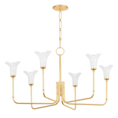 Hudson Valley Lighting Montclair 6 Light 40" Wide Chandelier Vintage Gold Leaf