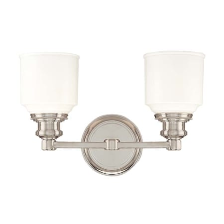 Hudson Valley Lighting Windham 2 Light 14" Wide Bathroom Vanity Light Polished Nickel