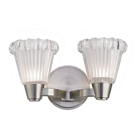 Hudson Valley Lighting Varick 2 Light Bathroom Vanity Light with Fluted Glass Satin Nickel