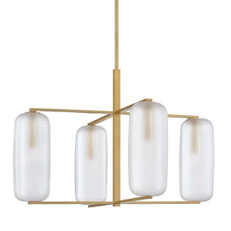 Hudson Valley Lighting Pebble 4 Light 34" Wide Chandelier Aged Brass