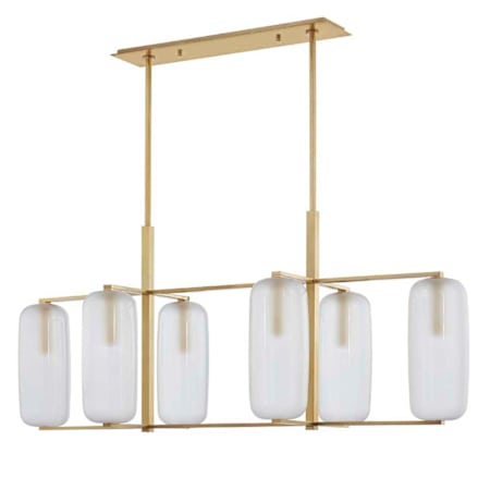 Hudson Valley Lighting Pebble 6 Light 53" Wide Abstract Chandelier Aged Brass