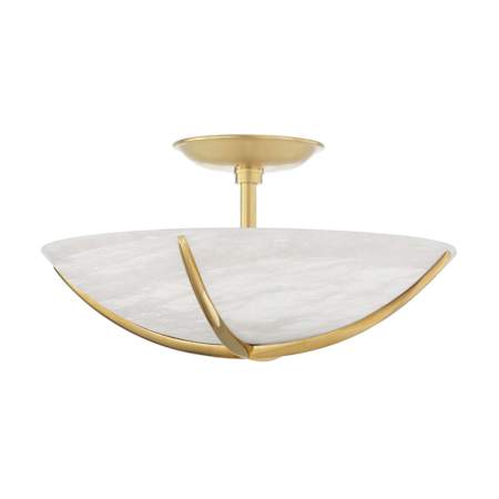 Hudson Valley Lighting Wheatley 4 Light 16" Wide Semi-Flush Bowl Ceiling Fixture Aged Brass