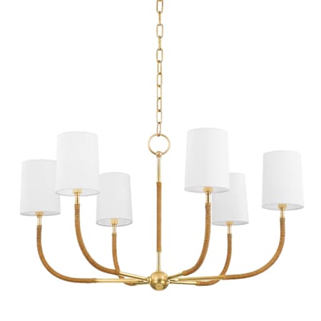 Hudson Valley Lighting Webson 6 Light 34" Wide Chandelier Aged Brass