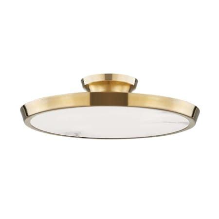 Hudson Valley Lighting Draper 16" Wide LED Semi-Flush Ceiling Fixture Aged Brass
