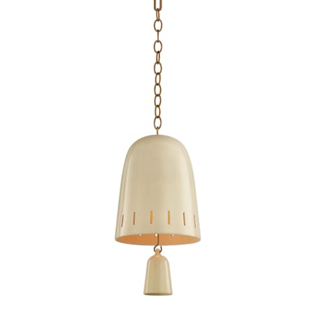 Hudson Valley Lighting Omi 9" Wide Mini Pendant Patina Brass / Ceramic Ivory Crackle
