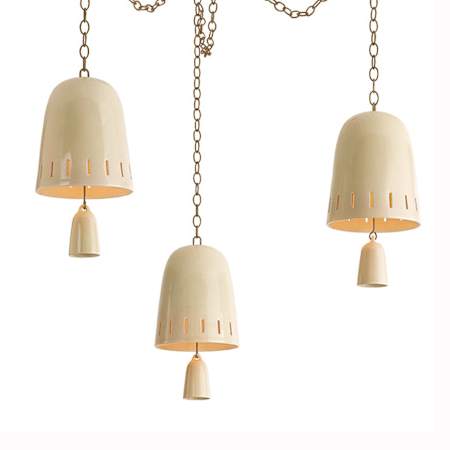 Hudson Valley Lighting Omi 3 Light 36" Wide Chandelier Patina Brass / Ceramic Ivory Crackle