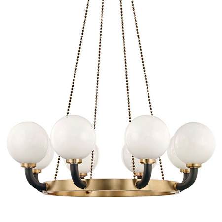 Hudson Valley Lighting Werner 8 Light 46" Wide Beaded Chandelier Aged Brass / Black