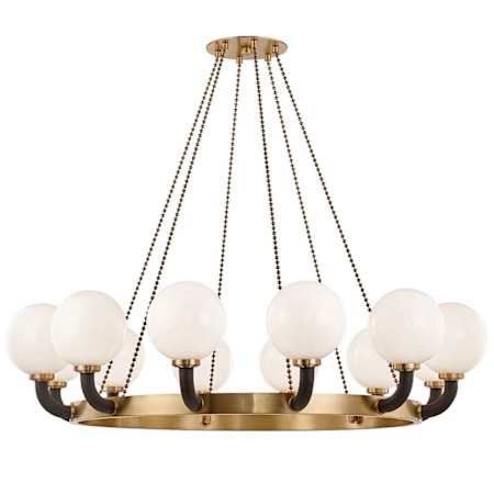 Hudson Valley Lighting Werner 12 Light 61" Wide Beaded Chandelier Aged Brass / Black