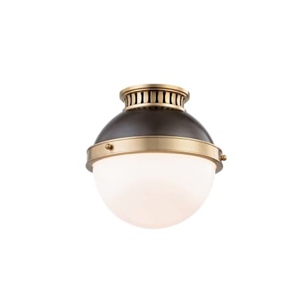 Hudson Valley Lighting Latham Single Light 10" Wide Flush Mount Globe Ceiling Fixture Aged / Antique Distressed Bronze