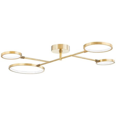 Hudson Valley Lighting Saturn 4 Light 43" Wide LED Fixed Rail Ceiling Fixture Aged Brass