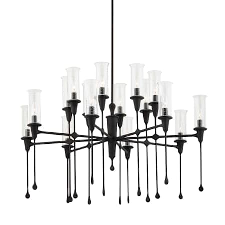 Hudson Valley Lighting Chisel 16 Light 41" Wide Taper Candle Chandelier Black Iron