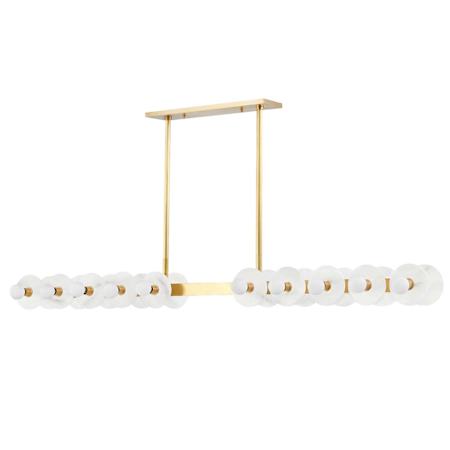Hudson Valley Lighting Austen 20 Light 60" Wide LED Linear Chandelier Aged Brass