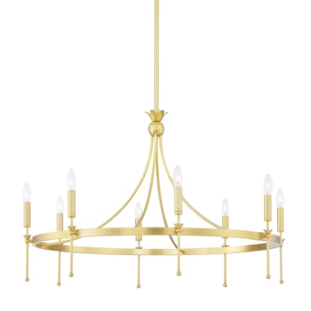 Hudson Valley Lighting Gates 8 Light 39" Wide Taper Candle Chandelier Aged Brass