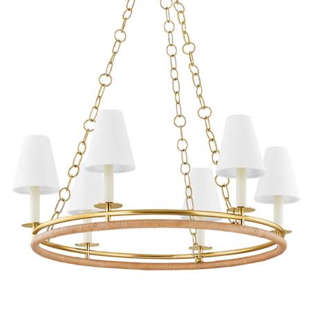 Hudson Valley Lighting Swanton 6 Light 31" Wide Candle Style Chandelier Aged Brass