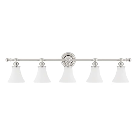 Hudson Valley Lighting Weston 5 Light 43" Wide Bathroom Vanity Light Polished Nickel
