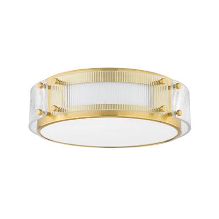 Hudson Valley Lighting Clifford 14" Wide LED Flush Mount Drum Ceiling Fixture Aged Brass
