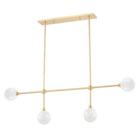 Hudson Valley Lighting Andrews 4 Light 46" Wide LED Linear Pendant Aged Brass