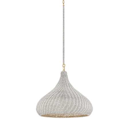 Hudson Valley Lighting Hampstead 20" Wide Pendant with Seagrass Shade Aged Brass