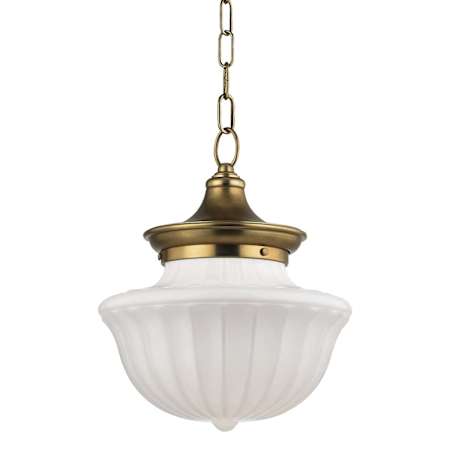 Hudson Valley Lighting Dutchess Single Light 12" Wide Pendant Aged Brass