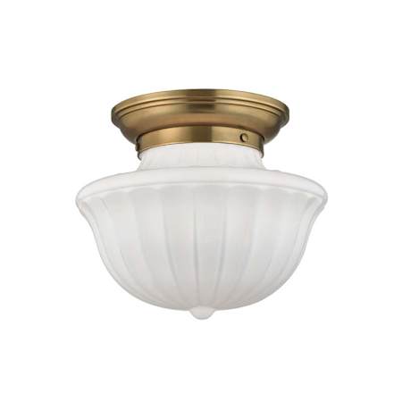 Hudson Valley Lighting Dutchess Single Light 12" Wide Semi-Flush Ceiling Fixture Aged Brass