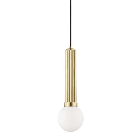 Hudson Valley Lighting Reade 5" Wide LED Mini Pendant Aged Brass