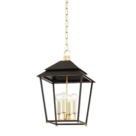 Hudson Valley Lighting Natick 4 Light 13" Wide Pendant Aged Brass / Satin Black