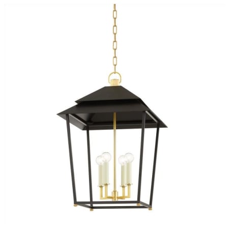 Hudson Valley Lighting Natick 4 Light 18" Wide Pendant Aged Brass / Satin Black