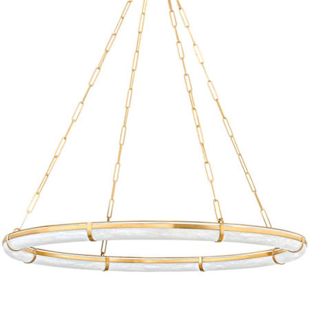 Hudson Valley Lighting Sennett 42" Wide Ring Chandelier Aged Brass