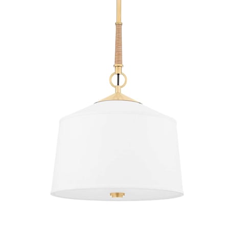 Hudson Valley Lighting White Plains 14" Wide Pendant Aged Brass