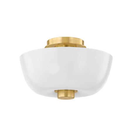 Hudson Valley Lighting Dove 15" Wide Semi-flush Bowl Ceiling Fixture Aged Brass