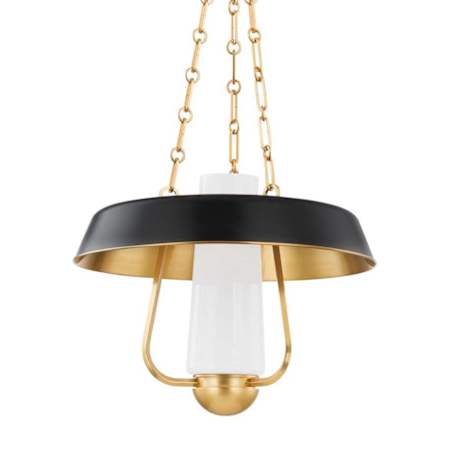 Hudson Valley Lighting Provincetown 18" Wide Pendant Aged Brass / Soft Black
