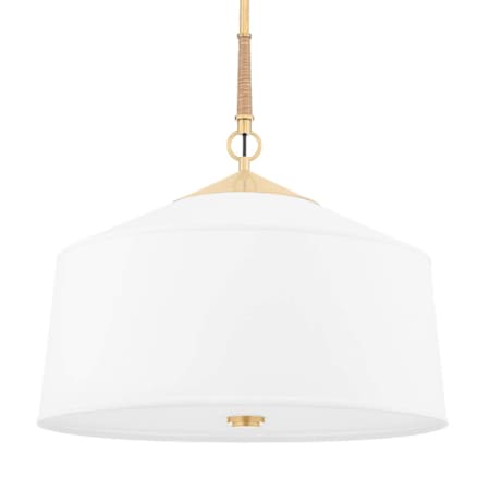 Hudson Valley Lighting White Plains 3 Light 22" Wide Pendant Aged Brass