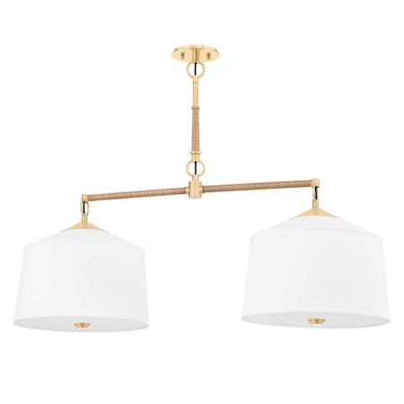 Hudson Valley Lighting White Plains 2 Light 40" Wide Chandelier Aged Brass