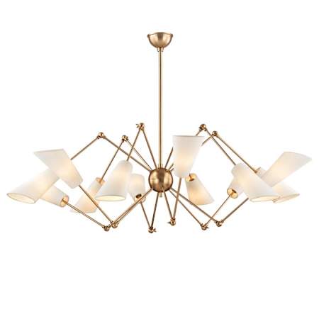 Hudson Valley Lighting Buckingham 12 Light 54" Wide Abstract Chandelier Aged Brass