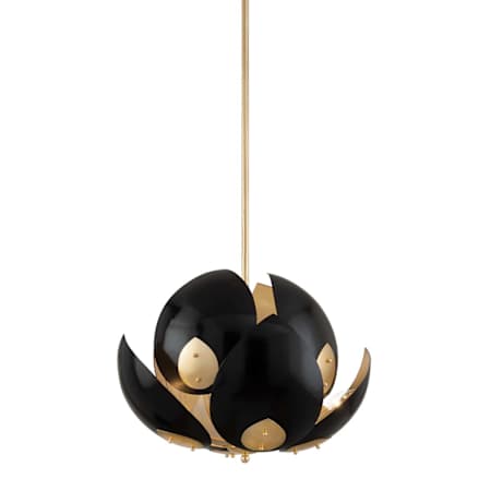 Hudson Valley Lighting Lotus 8 Light 24" Wide Abstract Chandelier Gold Leaf / Black