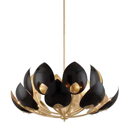 Hudson Valley Lighting Lotus 16 Light 41" Wide Abstract Chandelier Gold Leaf / Black