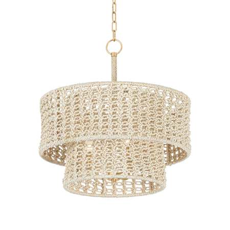 Hudson Valley Lighting Yorkhill 3 Light 22" Wide Pendant Vintage Gold Leaf