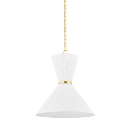 Hudson Valley Lighting Enid 22" Wide Tapered Hourglass Pendant Aged Brass
