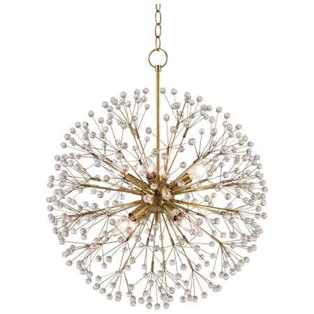 Hudson Valley Lighting Dunkirk 8 Light 20" Wide Crystal Globe Chandelier Aged Brass