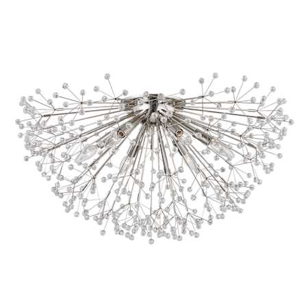 Hudson Valley Lighting Dunkirk 6 Light 30" Wide Flush Mount Ceiling Fixture Polished Nickel
