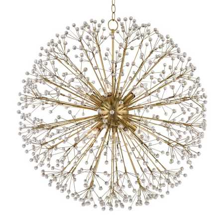 Hudson Valley Lighting Dunkirk 10 Light 30" Wide Crystal Globe Chandelier Aged Brass