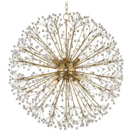 Hudson Valley Lighting Dunkirk 10 Light 30" Wide Crystal Globe Chandelier Aged Brass