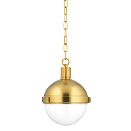 Hudson Valley Lighting Lambert Single Light 10" Wide Mini Pendant Aged Brass