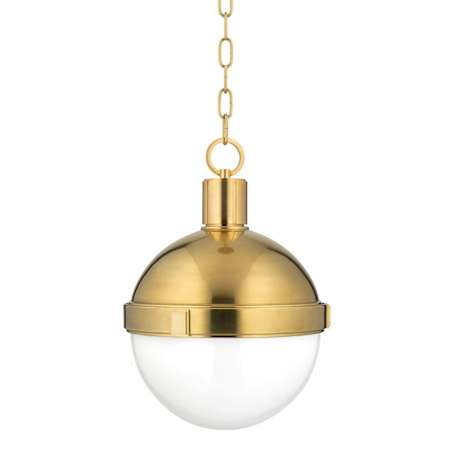 Hudson Valley Lighting Lambert Single Light 13" Wide Pendant Aged Brass