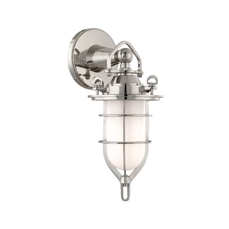 Hudson Valley Lighting New Canaan Single Light 15" Tall Bathroom Sconce Polished Nickel