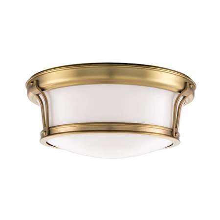 Hudson Valley Lighting Newport 2 Light 13" Wide Flush Mount Ceiling Fixture Aged Brass