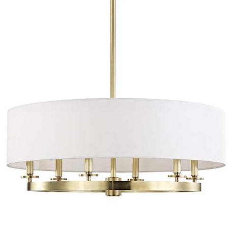Hudson Valley Lighting Durham 6 Light 31" Wide Taper Candle Drum Chandelier Aged Brass